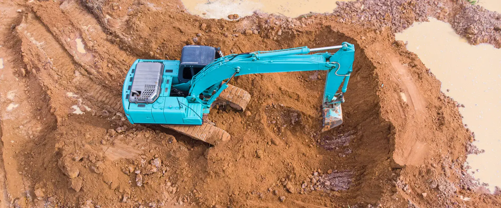 3L Land Services aerial excavator pond basin excavation red clay drone ivanhoe tx 3l land services