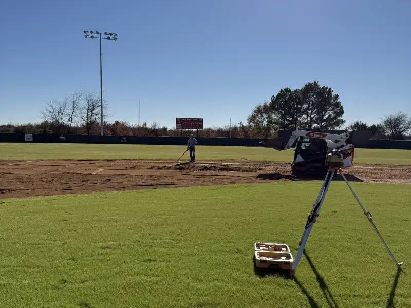 3L Land Services baseball infield grading laser level crew sports field ivanhoe tx 3l land services